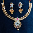 Manisha Jewellery Gold Plated Pota Stone And Beads Necklace Set