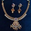 Manisha Jewellery Gold Plated Pota Stone And Beads Necklace Set