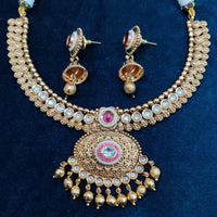 Manisha Jewellery Gold Plated Kundan And Pearls Necklace Set