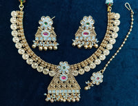 Manisha Jewellery Gold Plated Kundan And Pearls Necklace Set