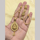 Manisha Jewellery Gold Plated Pota Stone Temple Chain Pendant