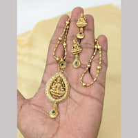 Manisha Jewellery Gold Plated Pota Stone Temple Chain Pendant