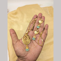 Manisha Jewellery Gold Plated Pota Stone Chain Pendant