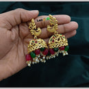 Manisha Jewellery Gold Plated Pota Stone And Beads Jhumki Earrings