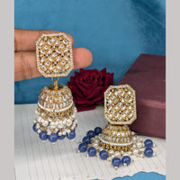 Manisha Jewellery Gold Plated Kundan Stone & Beads Jhumki Earrings