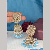 Manisha Jewellery Gold Plated Kundan Stone & Beads Jhumki Earrings
