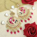 Manisha Jewellery Gold Plated Kundan Stone And Beads Dangler Earrings With Kanchain