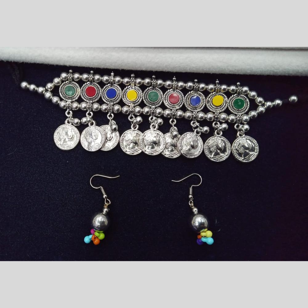 Manisha Jewellery Oxidised Plated Choker Necklace Set