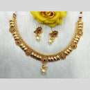 Manisha Jewellery Gold Plated Pota Stone And Pearl Necklace Set