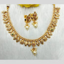Manisha Jewellery Gold Plated Pota Stone And Pearl Necklace Set
