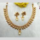Manisha Jewellery Gold Plated Pota Stone And Pearl Necklace Set
