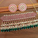Manisha Jewellery Gold Plated Pota Stone And Beads Choker Necklace Set