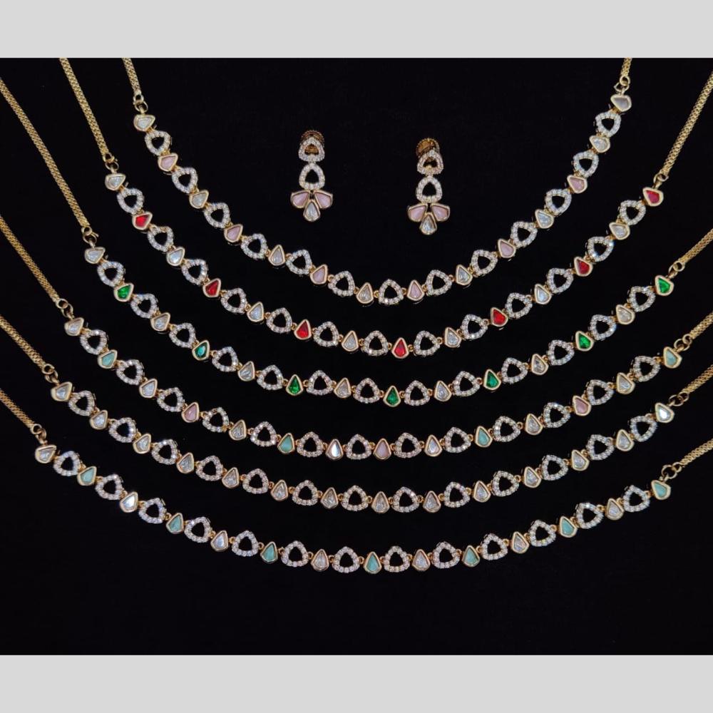 Manisha Jewellery Gold Plated Austrain Stone Necklace Set