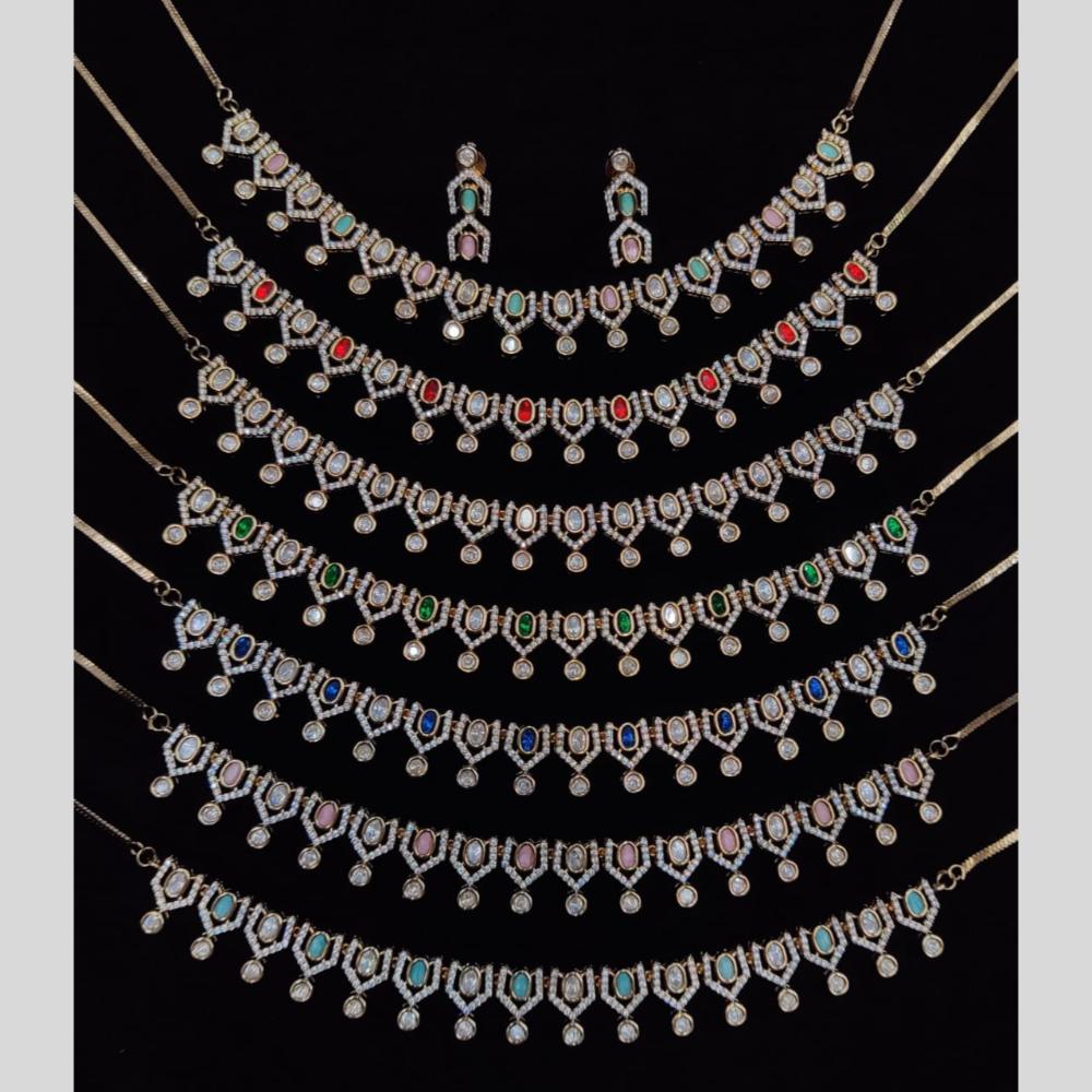 Manisha Jewellery Gold Plated Austrain Stone Necklace Set