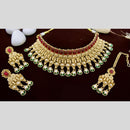 Manisha Jewellery Gold Plated Pota Stone Choker Necklace Set