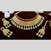 Manisha Jewellery Gold Plated Pota Stone Choker Necklace Set