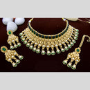 Manisha Jewellery Gold Plated Pota Stone Choker Necklace Set