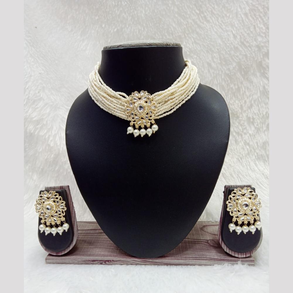 Manisha Jewellery Modern Mughal Kundan And Pearl Choker Necklace Set