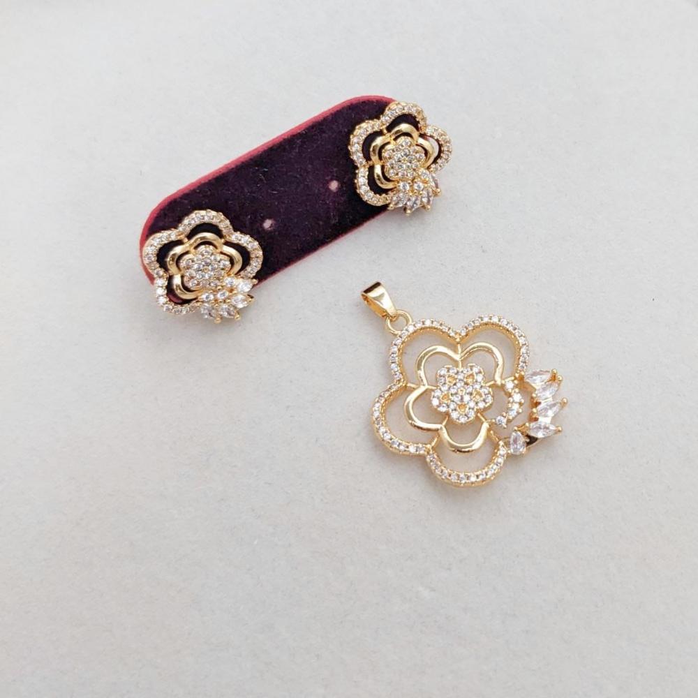 Manisha Jewellery Sparkling Austrian Diamond Pendant Set