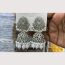 Manisha Jewellery Rhodium Plated Shiny Austrian Stone And Pearl Jhumki Earrings