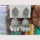 Manisha Jewellery Rhodium Plated Shiny Austrian Stone And Pearl Jhumki Earrings