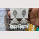 Manisha Jewellery Rhodium Plated Shiny Austrian Stone And Pearl Jhumki Earrings
