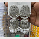 Manisha Jewellery Rhodium Plated Shiny Austrian Stone And Pearl Jhumki Earrings