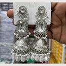 Manisha Jewellery Rhodium Plated Shiny Austrian Stone And Pearl Jhumki Earrings