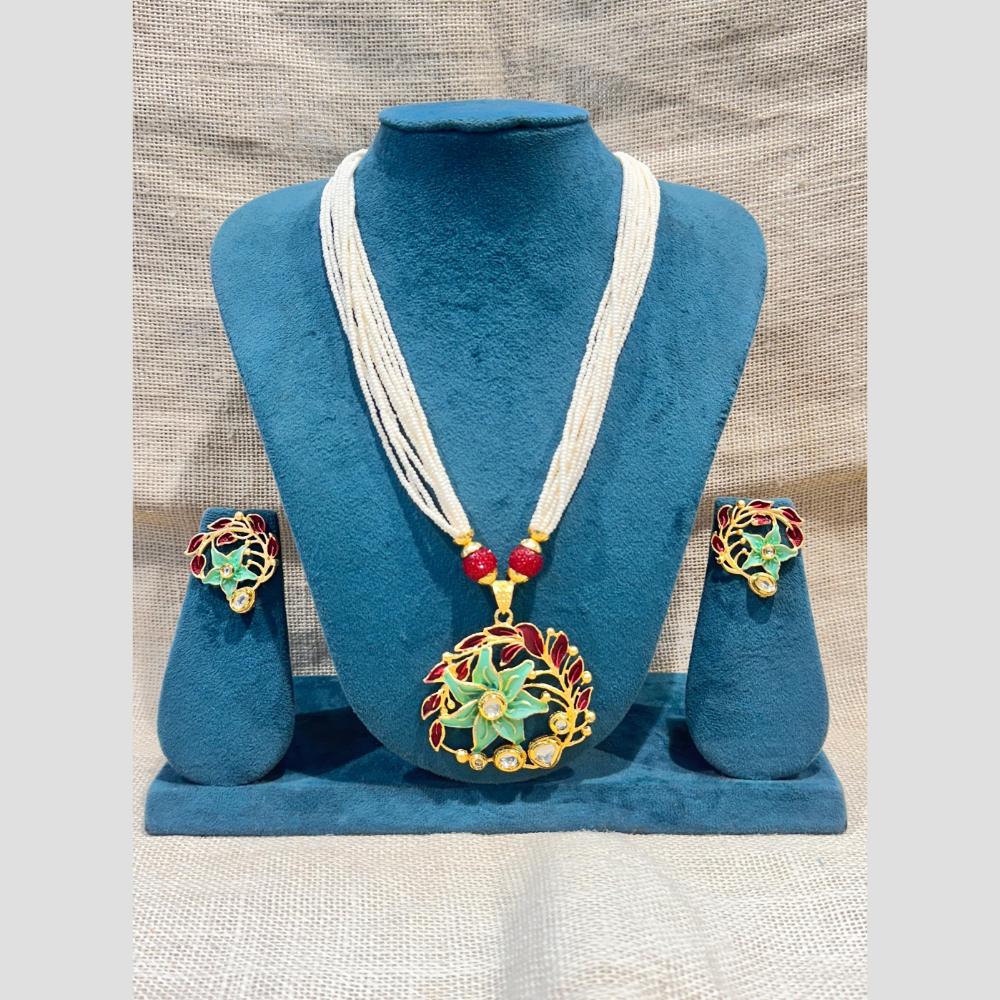 Manisha Jewellery Festival-Ready Pearl Meenakari Necklace Set