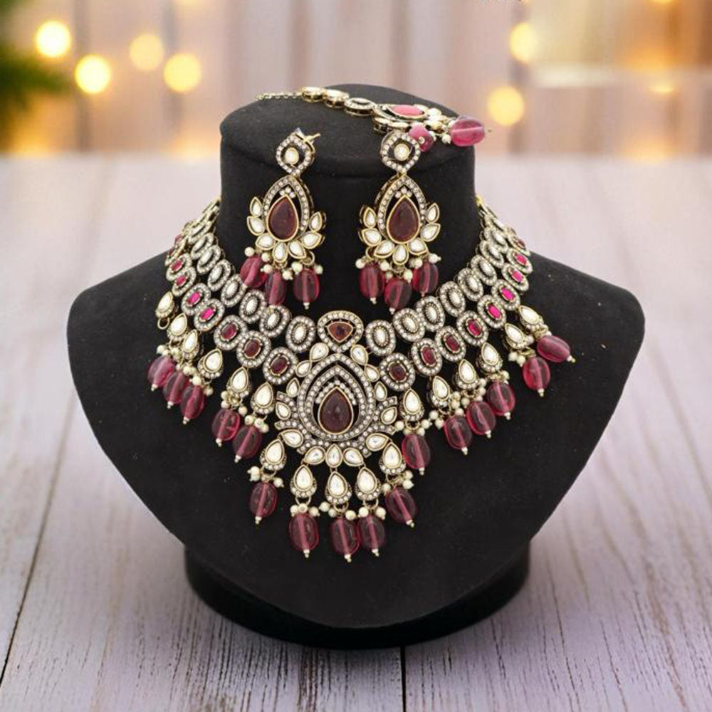 Manisha Jewellery Kundan and Beads Necklace Set