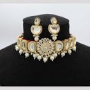 Manisha Jewellery Kundan and Pearls Choker Necklace Set