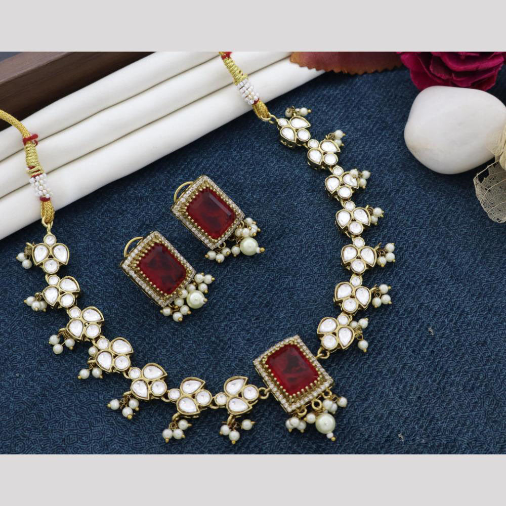 Manisha Jewellery Kundan and Pearl Necklace Set