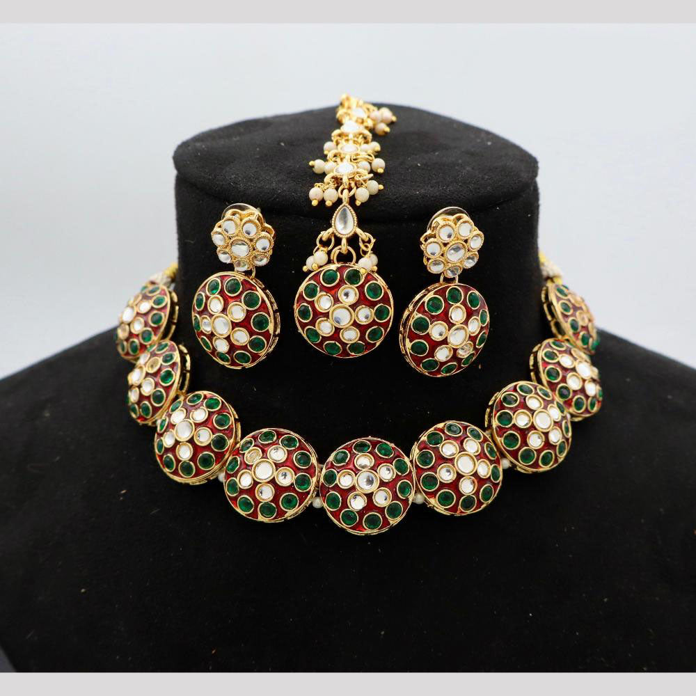 Manisha Jewellery Kundan and Pearl Choker Necklace Set