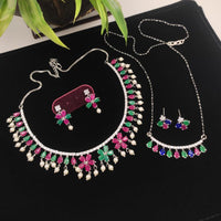 Manisha Jewellery Crystal Stone Necklace Combo Set