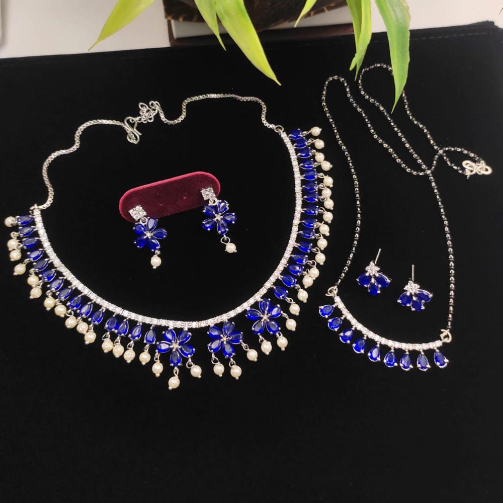 Manisha Jewellery Crystal Stone Necklace Combo Set