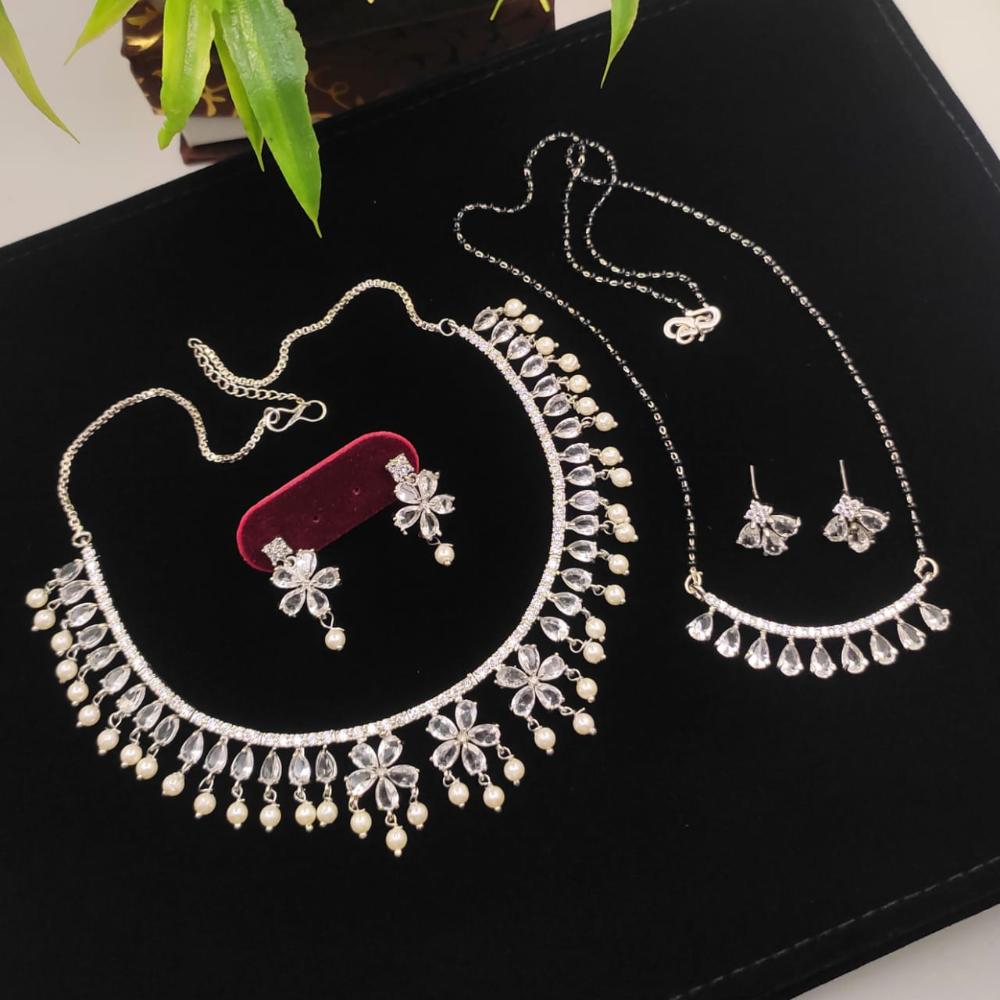 Manisha Jewellery Crystal Stone Necklace Combo Set