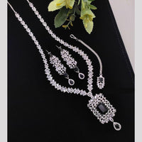 Manisha Jewellery American Diamond Necklace Set with Teardrop Earrings