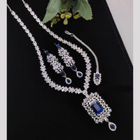 Manisha Jewellery American Diamond Necklace Set with Teardrop Earrings