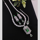 Manisha Jewellery American Diamond Necklace Set with Teardrop Earrings
