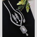 Manisha Jewellery American Diamond Necklace Set with Teardrop Earrings