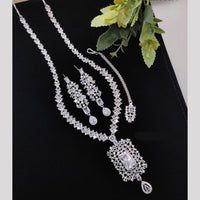 Manisha Jewellery American Diamond Necklace Set with Teardrop Earrings