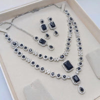 Manisha Jewellery American Diamond Necklace Set with Mangtikka Earrings