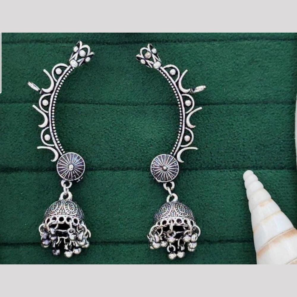 Manisha Jewellery Tribal Twist Rhodium Plated Ear Cuffs