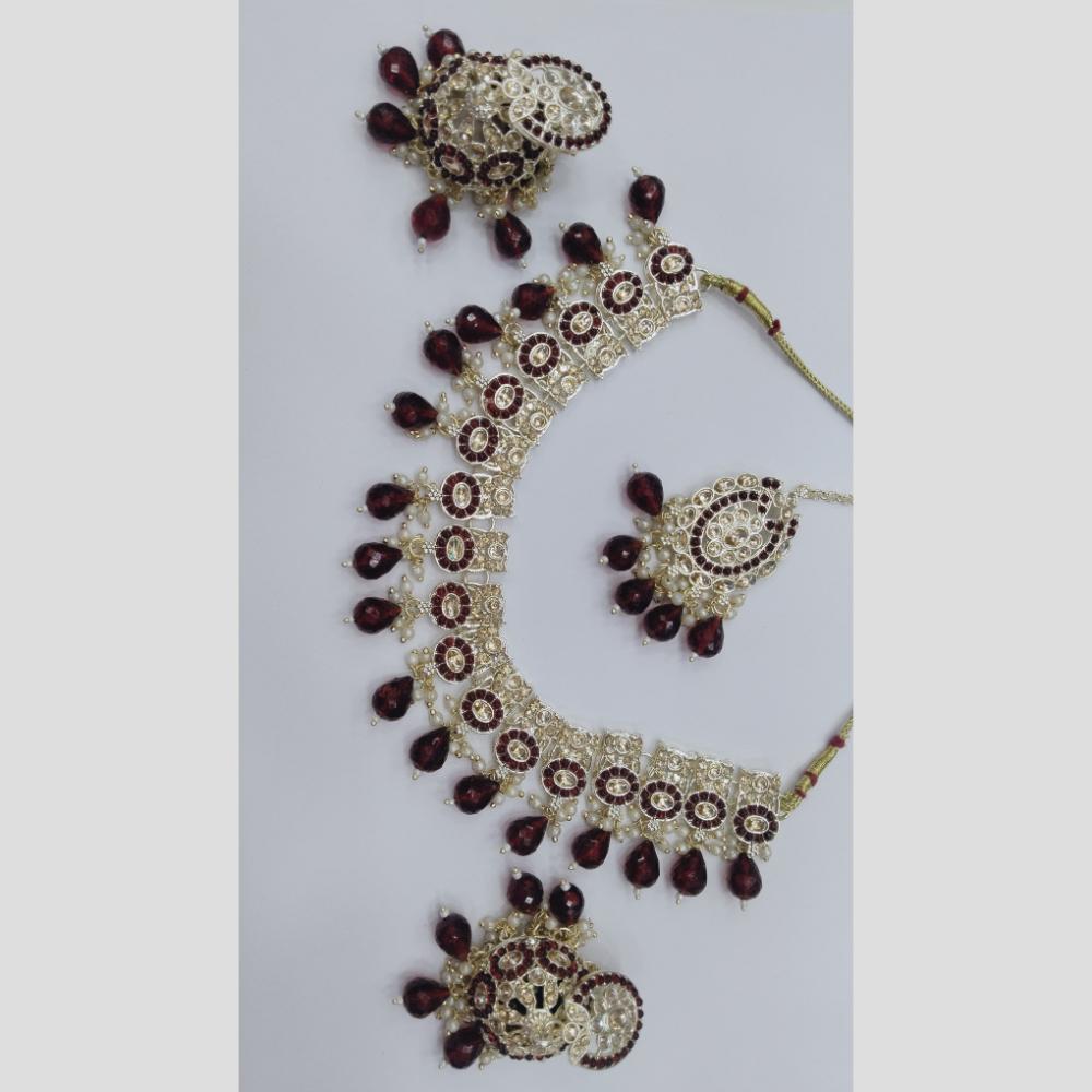 Manisha Collection Beaded Austrian Stone Necklace Set