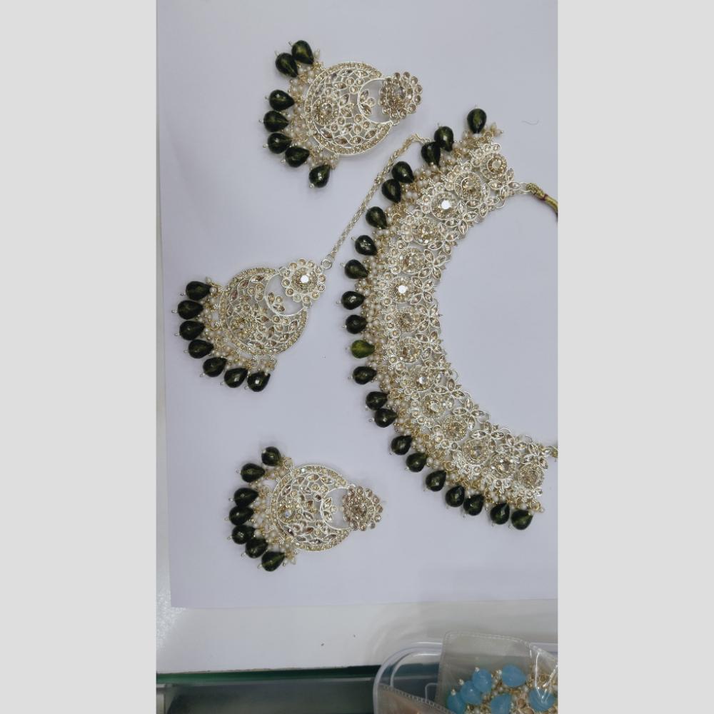 Manisha Premium Austrian Stone Necklace Set with Hand-Strung Beads