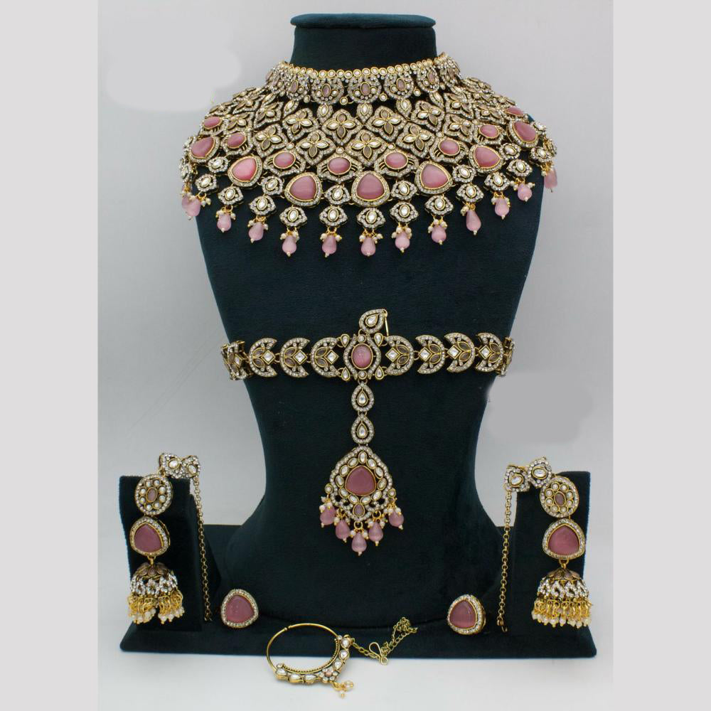 Manisha Jewellery Kundan Stone Mughal Majesty Grand Semi Bridal Necklace Set