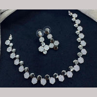 Manisha Jewellery Elegant Rhodium Plated Austrian Stone Necklace Set