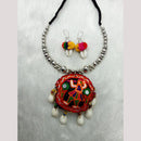 Manisha Jewellery Boho Mirror And Pom Pom Long  Necklace Set