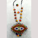 Manisha Jewellery Boho Mirror And Pom Pom Long  Necklace Set