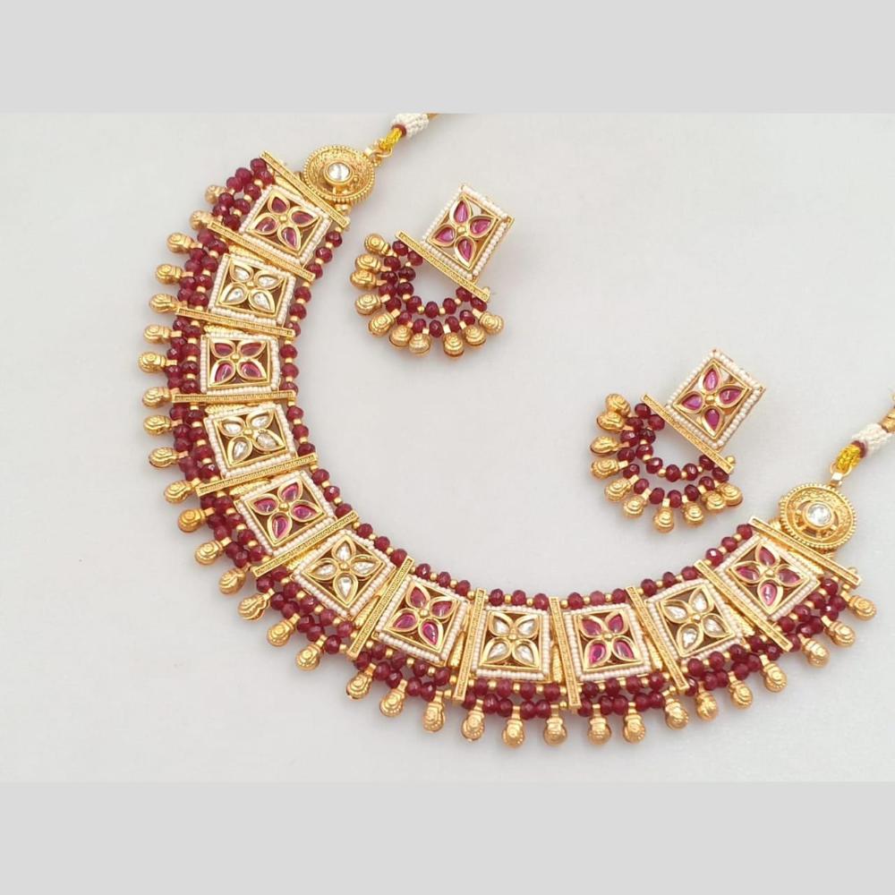 Manisha Jewellery Kundan and Beads Necklace Set